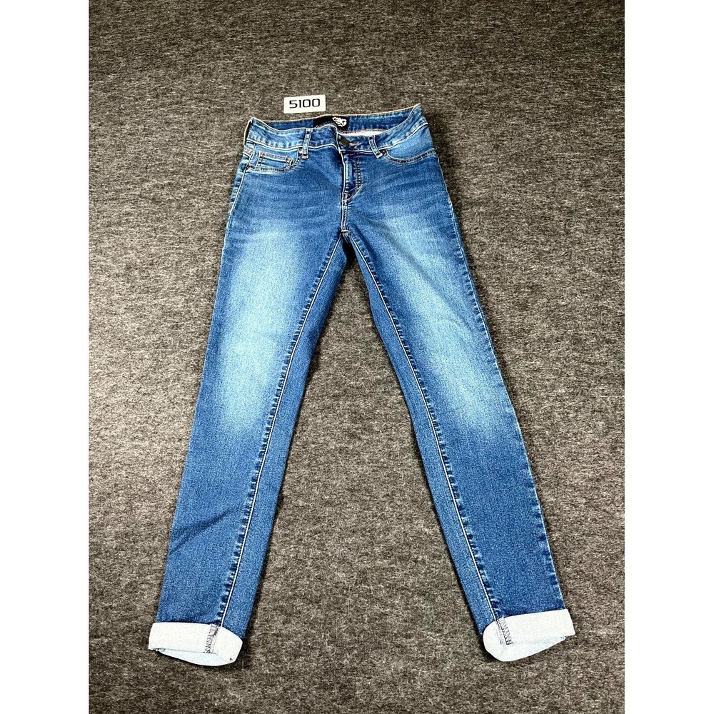 GBG Los Angeles Jeans Womens 27 Blue Denim Medium‎ Wash Whiskering Skinny Leg